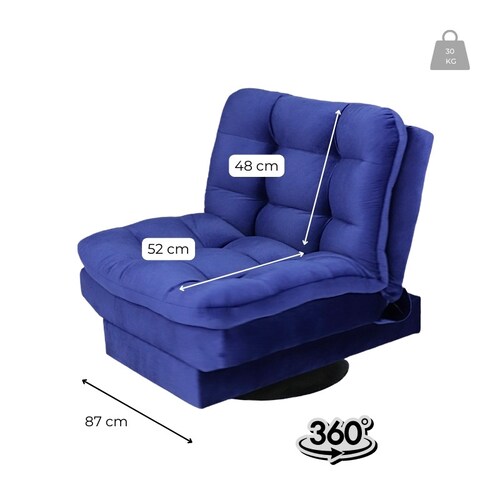Sillón Individual Giratorio Azul