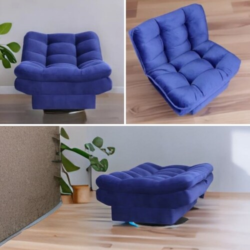 Sillón Individual Giratorio Azul