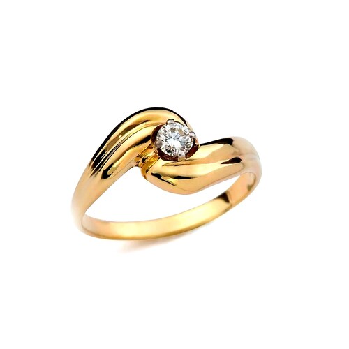 Sortija Oro solido 14k Diamante Nat. 0.20 cts