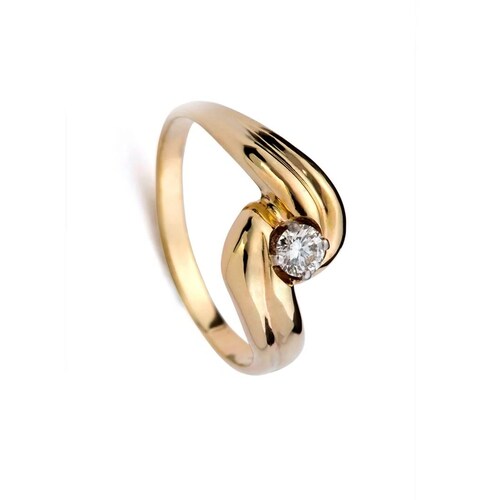 Sortija Oro solido 14k Diamante Nat. 0.20 cts