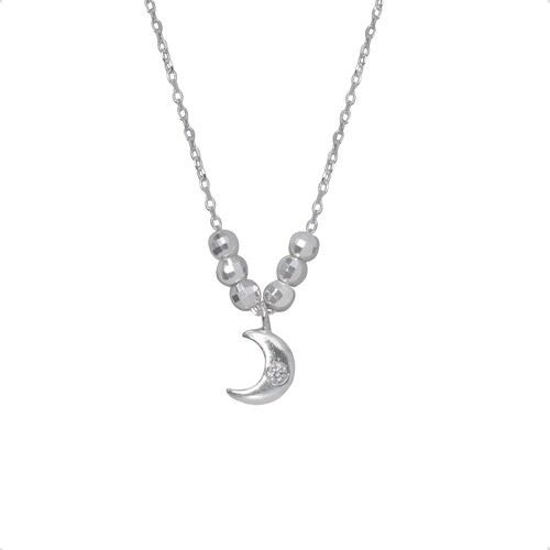 Collar Semanario Con Medalla / Dije Luna Plata Ley 925.