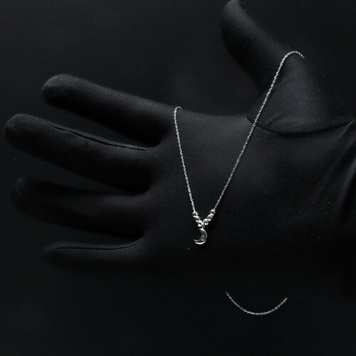 Collar Semanario Con Medalla / Dije Luna Plata Ley 925.
