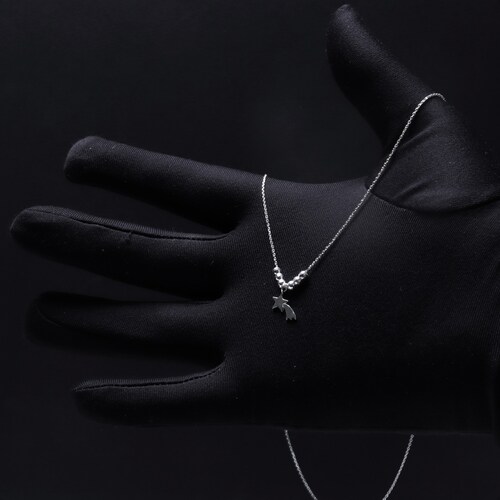 Collar Semanario Medalla / Dije Estrella Fugaz Plata Ley 925.