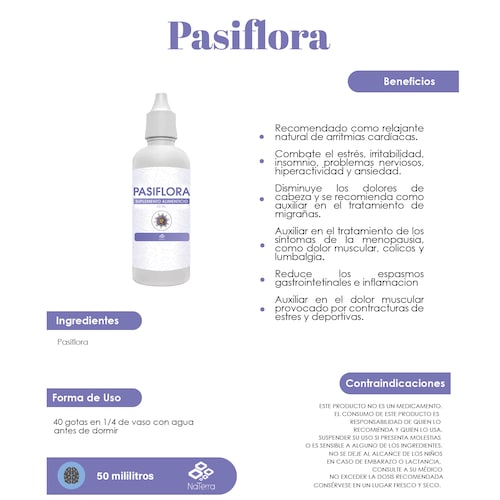 Pasiflora Extracto Gotas NaTerra 50ml