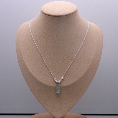 Collar Semanario Medalla Dije Virgen Guadalupe Plata Ley 925.