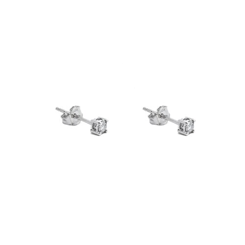 Aretes Diamante 15 Puntos Oro Blanco 14 Kilates.