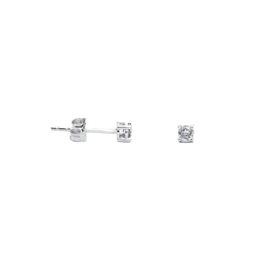 Aretes Diamante 15 Puntos Oro Blanco 14 Kilates.