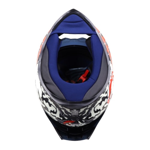 Casco cerrado para motocicleta RASEN Certificación DOT Color Negro con Rojo y Blanco