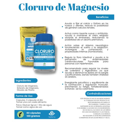 Cloruro de Magnesio NaTerra 60 capsulas