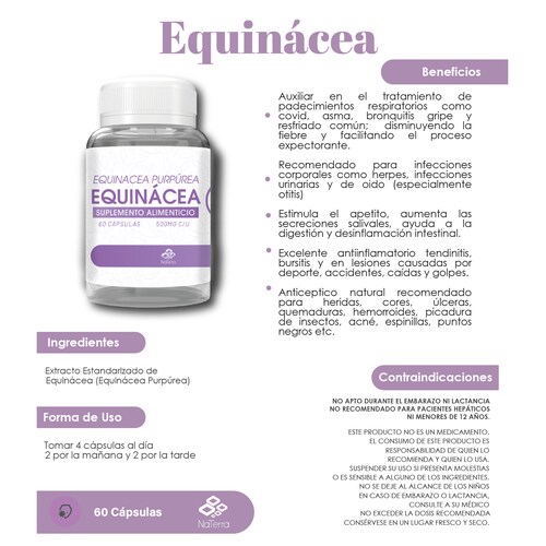 Equinácea NaTerra 60 capsulas