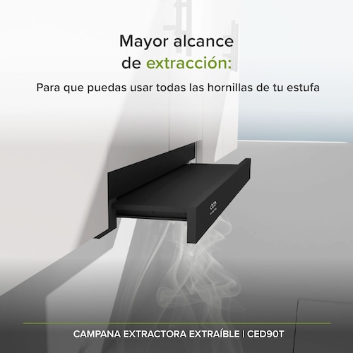 Campana Extractora Deslizable 90 CM Oculta Avera CED90T 