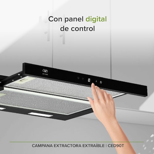 Campana Extractora Deslizable 90 CM Oculta Avera CED90T 