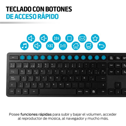 Teclado y Mouse Inalambricos con Receptor USB Redlemon