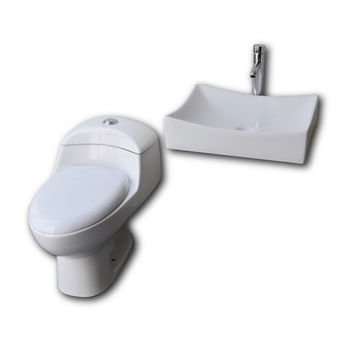 Esatto® Paquete Sanitario Y Lavabo Llave Gratis Wc-002 Vela