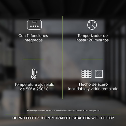  Horno Eléctrico 67 L Empotrable Digital WiFi Avera HEL03P
