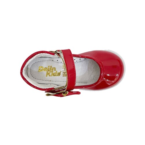 Zapatos Rojos De Niña Delin Kids Charol De Piel 15 Al 17.5