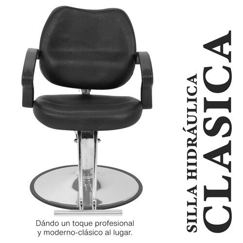 Silla Hidráulica Onof para Salón de Belleza y Barbería, Reclinable con Altura Ajustable