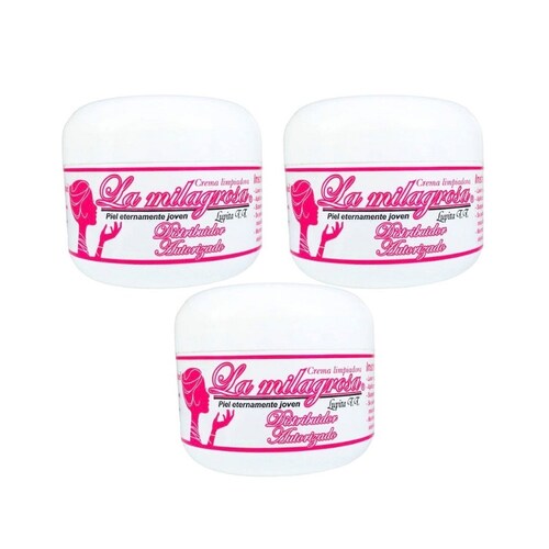 Crema la Milagrosa 3 Cremas Regeneradoras, crema de limpieza, piel, manchas, espinillas, acné, cicatrices.