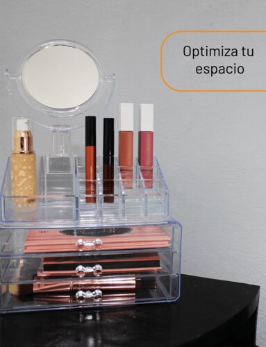 Home Details Porta brochas cosméticas de 3 compartimentos | Lápiz de  maquillaje | Organizador de tocador | Baño | Cómoda | Oficina | Base de  espejo 