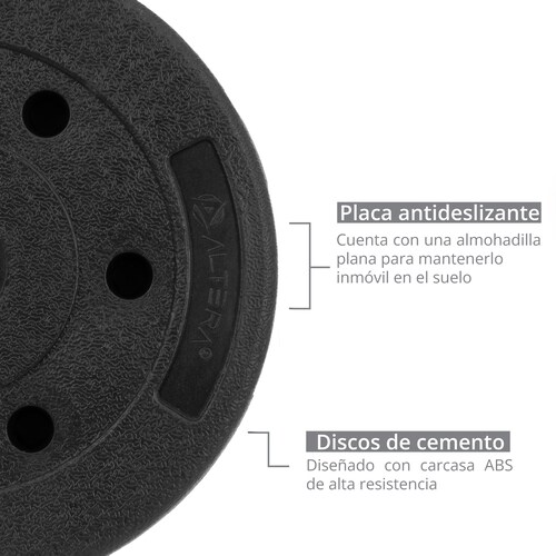 Set de Mancuernas Ajustables 40 kg Altera 5 en 1 con Pesa Rusa 