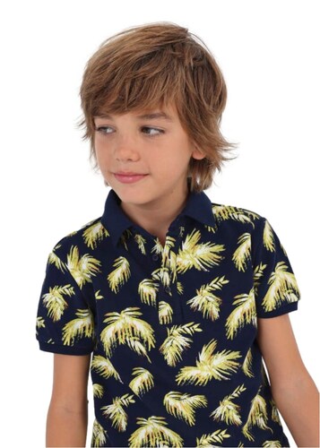 Playera Polo Estampada Algodón Niño Marino Nukutavake Mayoral