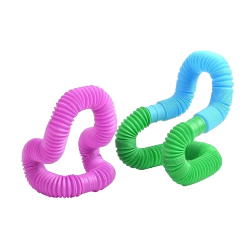Tubo Pop It Plegable Antiestrés Sensorial Estirable 6pzs 