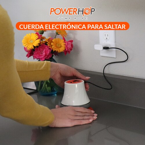 Cuerda Electrónica para Saltar Power Hop Quick Fit Pro Recargable y Portátil con Control Remoto, USB y Modos de Entrenamiento de Salto Digital 