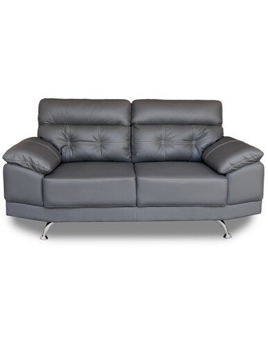 Love Seat de piel Genuina Dublin Color Gris Oxford - ConfortoPiel
