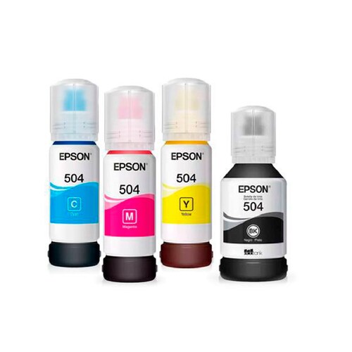 Kit De 4 Tintas Epson T504 Negro, Cyan, Magenta, Yellow