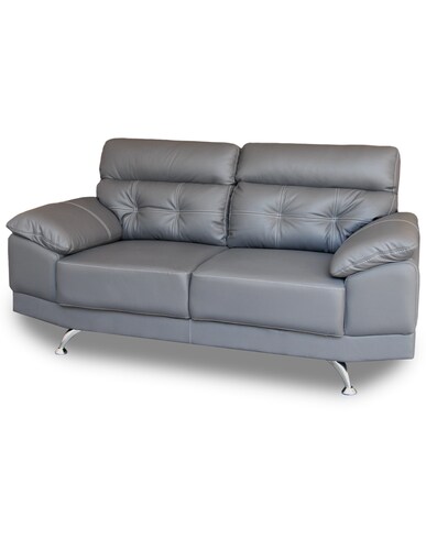 Love Seat de piel Genuina Dublin Color Gris Oxford - ConfortoPiel