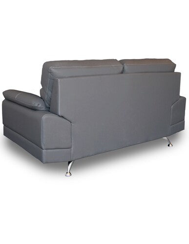 Love Seat de piel Genuina Dublin Color Gris Oxford - ConfortoPiel