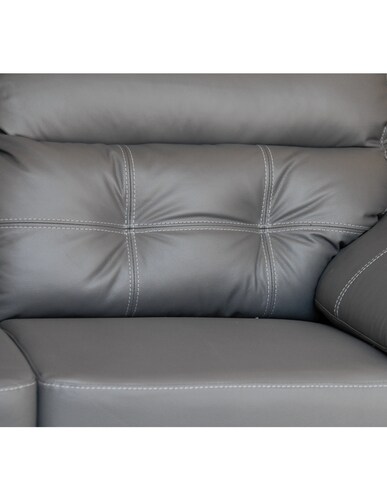 Love Seat de piel Genuina Dublin Color Gris Oxford - ConfortoPiel
