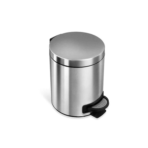 Bote de Basura con Pedal Chico 5 L, Acero Inoxidable. Plata. Elegante