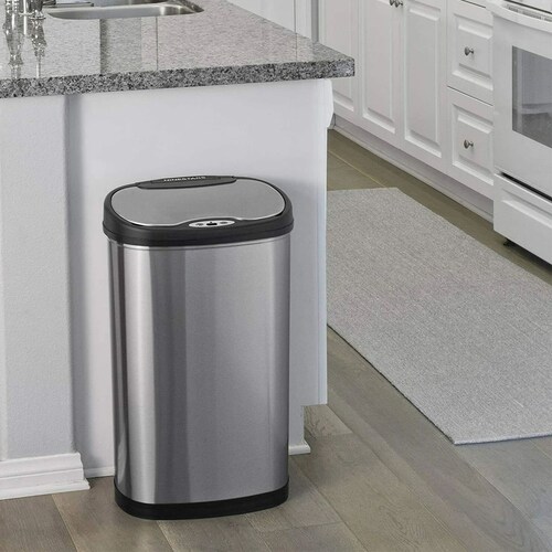 Bote de Basura con Sensor Automático, Grande 50 L. Acero Inoxidable. Cocina u Oficina Sin Contacto