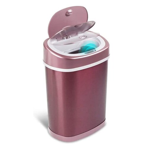 Bote de Basura con Sensor Automático. Mediano 15L Vino. Acero Inoxidable. Cocina u Oficina Sin Contacto