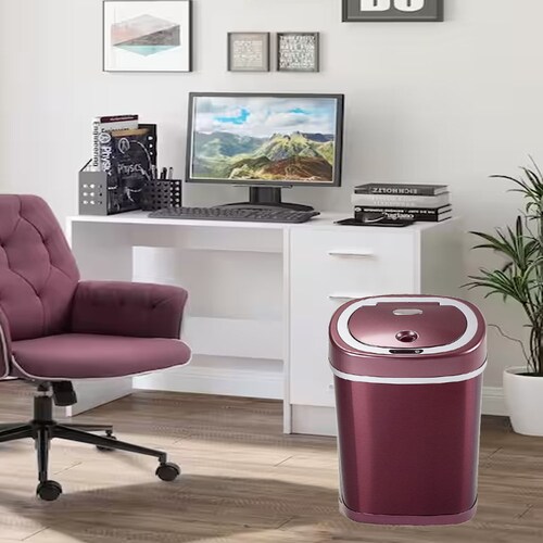 Bote de Basura con Sensor Automático. Mediano 15L Vino. Acero Inoxidable. Cocina u Oficina Sin Contacto