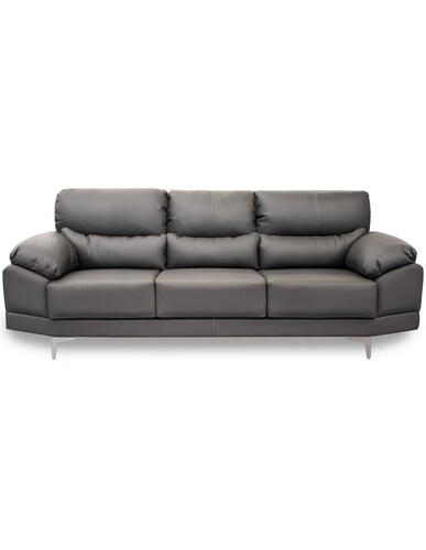 Sala de Piel Genuina Sofa,Love y Sillón Lisboa Color Gris Oxford - ConfortoPiel