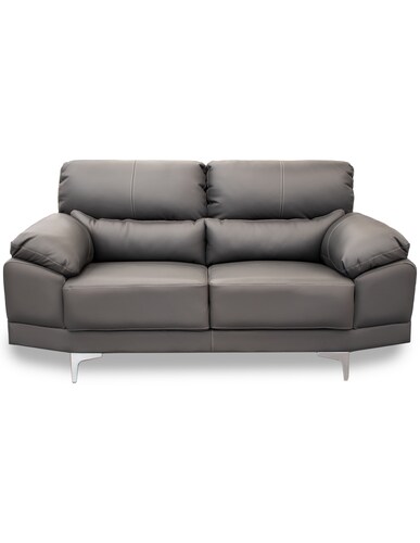 Sala de Piel Genuina Sofa,Love y Sillón Lisboa Color Gris Oxford - ConfortoPiel