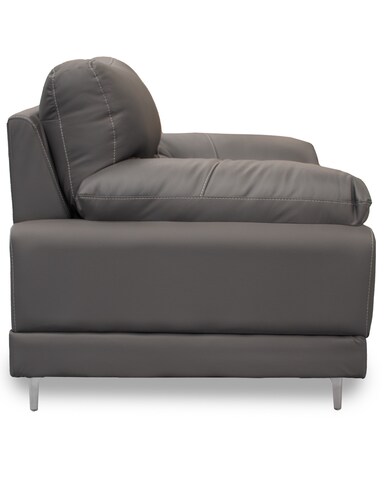 Sala de Piel Genuina Sofa,Love y Sillón Lisboa Color Gris Oxford - ConfortoPiel