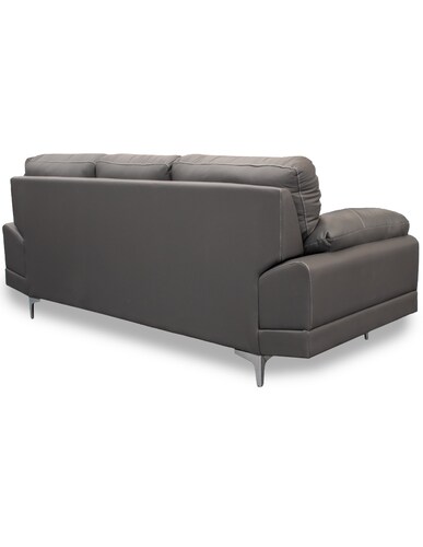 Sala de Piel Genuina Sofa,Love y Sillón Lisboa Color Gris Oxford - ConfortoPiel
