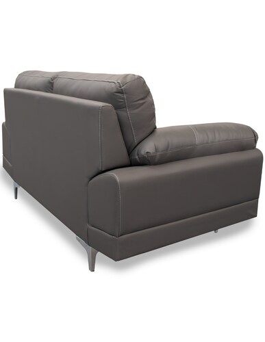 Sala de Piel Genuina Sofa,Love y Sillón Lisboa Color Gris Oxford - ConfortoPiel