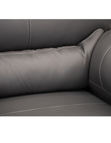 Sala de Piel Genuina Sofa,Love y Sillón Lisboa Color Gris Oxford - ConfortoPiel