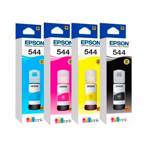 Kit De 4 Tintas Epson T544 Negro, Cyan, Magenta, Yellow