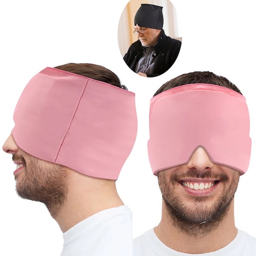 Gorro con Gel al Frente para Dolor de Cabeza, Ojos Cansados, Dormir mejor. Compresa Fria/Caliente