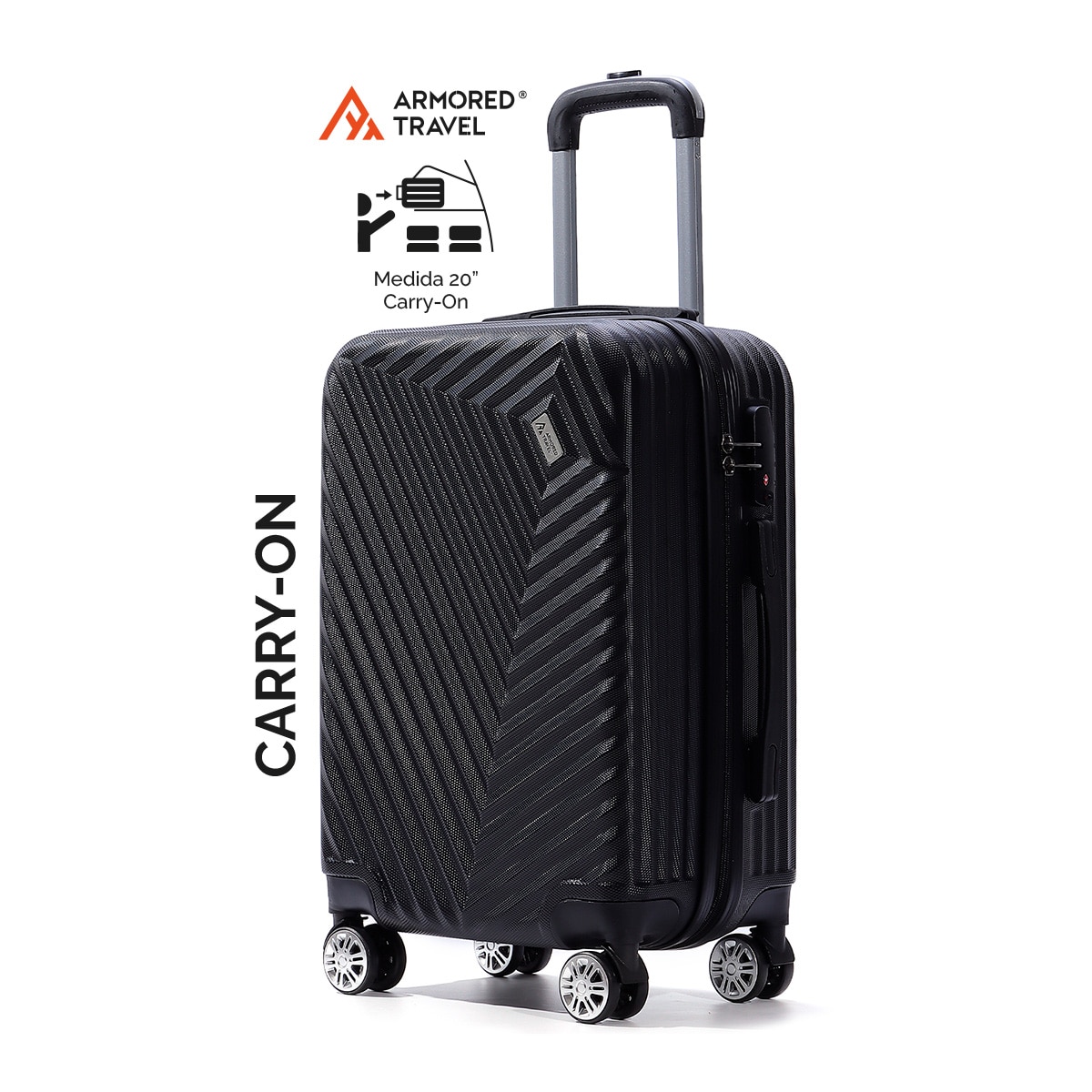 Maleta De Viaje De Mano Carry On 20p Tsa Lock Armored Travel Negro