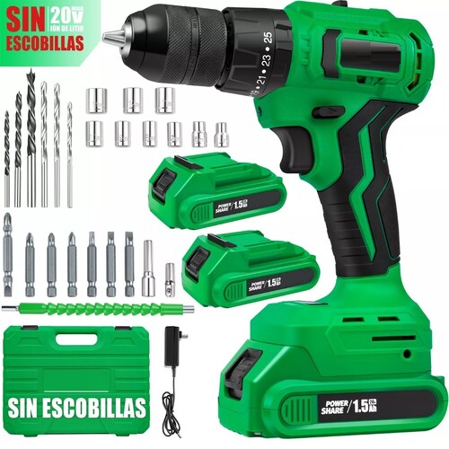 Taladro Rotomartillo Sin Carbones Inalámbrico 20v 2baterías