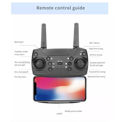 Drone Con Cámara 4k Quadcopter + 2 Batería E88