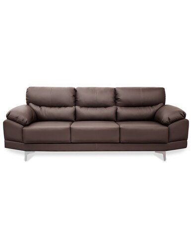 Sala de Piel Genuina Sofa,Love y Sillón Lisboa Color Chocolate - ConfortoPiel.