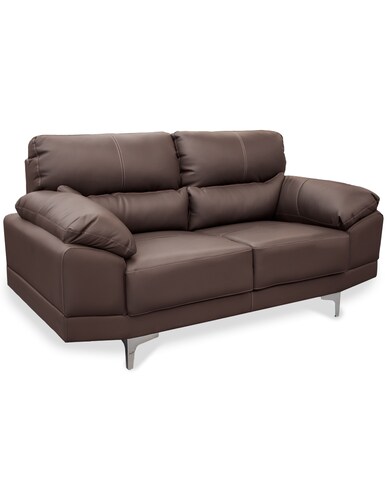 Sala de Piel Genuina Sofa y Love Seat  Lisboa Color Chocolate - ConfortoPiel.