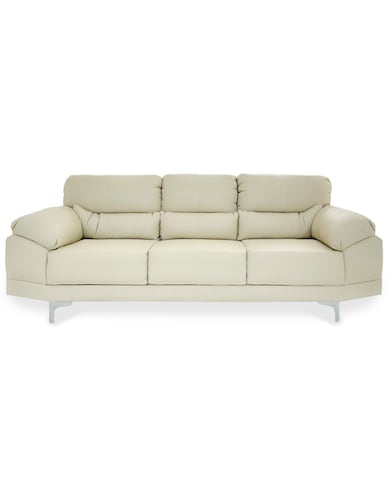 Sala de Piel Genuina Sofa y Love Seat  Lisboa Color Marfil - ConfortoPiel.